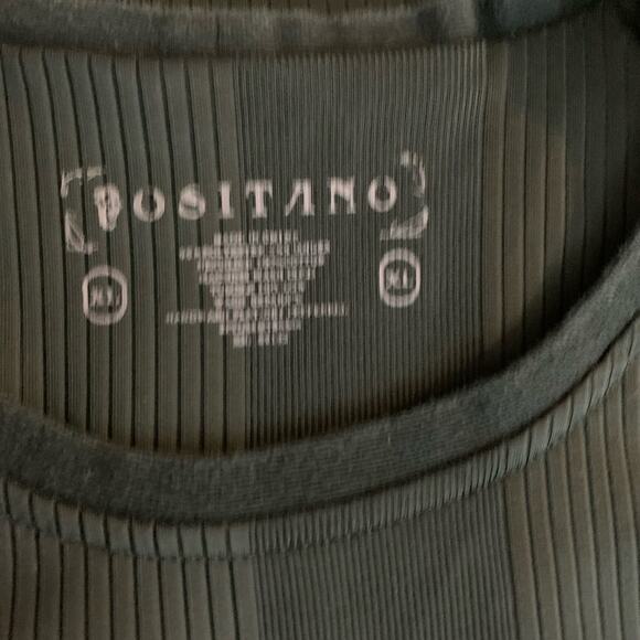 Positano XL Men's Dress Top Black Long Sleeve Textured Tee Pullover Classic - Picture 4 of 8